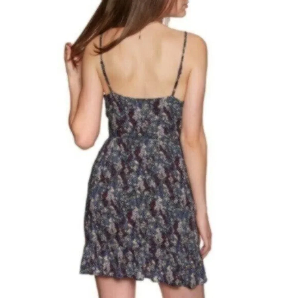 NWT Free People Print Ruffle Boho Wrap Dress Size L